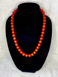 Red Moonglow Vintage Lucite Necklace