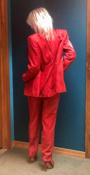 1990’s Harve’ Benard 2pc Red Pant Suit