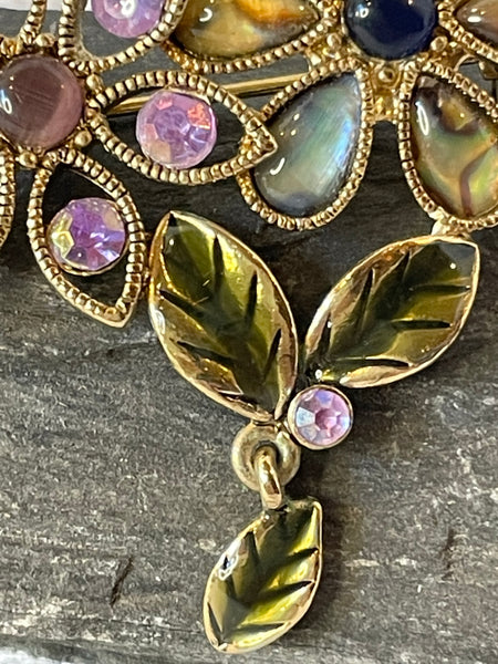 Floral Enamel Brooch