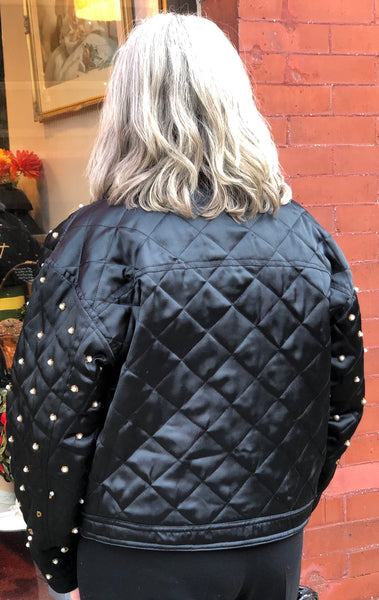 vintage creazioni effeci black quilted jacket
