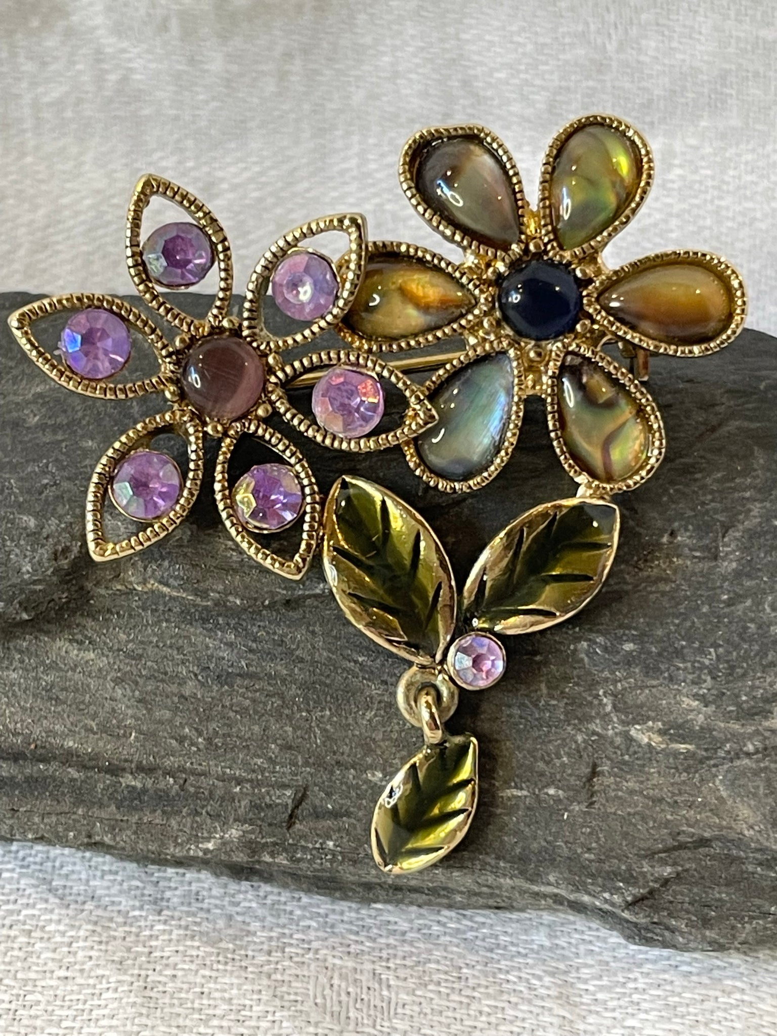 Floral Enamel Brooch