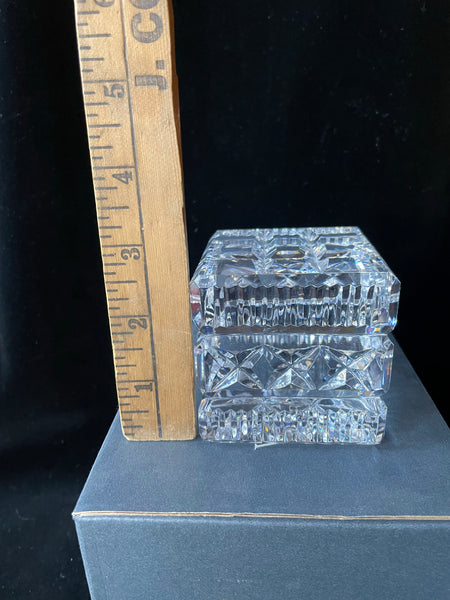 Waterford Crystal Cube Paperweight w/ Box & Papers