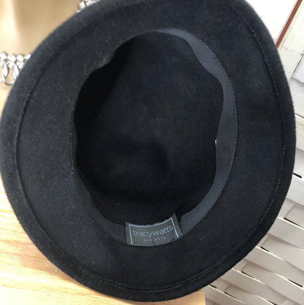 Tracy Watts Black Wool Bowler Hat