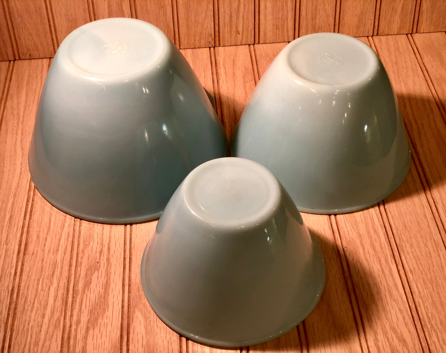Fire King Delphite Azurite Vintage Set Of 3 Splash Proof Nesting Mixing Bowls