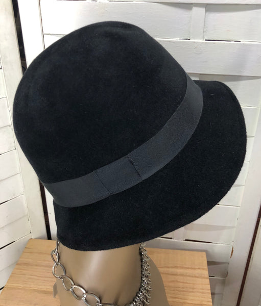 Tracy Watts Black Wool Bowler Hat