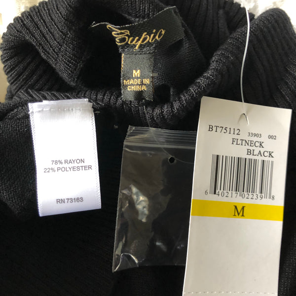 Cupio Women’s Black Long Sleeve Turtleneck Sweater Size M