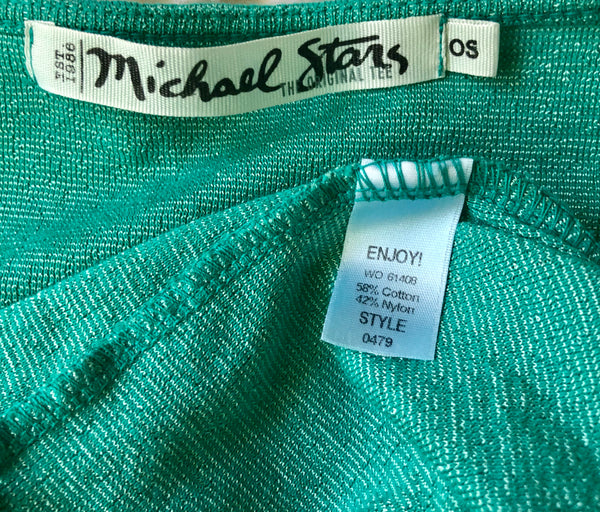 Michael Stars Teal Short Sleeve Tee Shirt Size OS