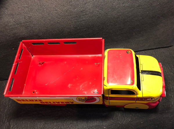 Vintage Marx Red & Yellow Tin Litho Panel Delivery Truck