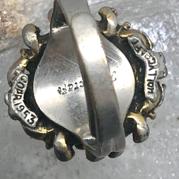 1953 Signed Hollycraft Rhinestone Adjustable Cocktail Ring